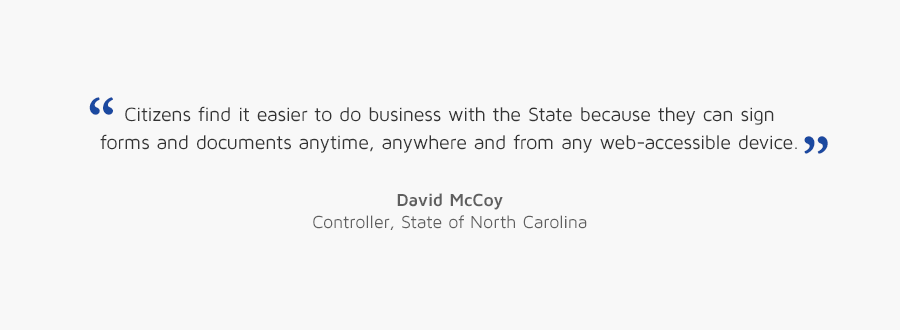 David McCoy, Controller, State of North Carolina quote