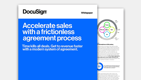 Read the white paper about accelerating sales with a frictionless agreement process
