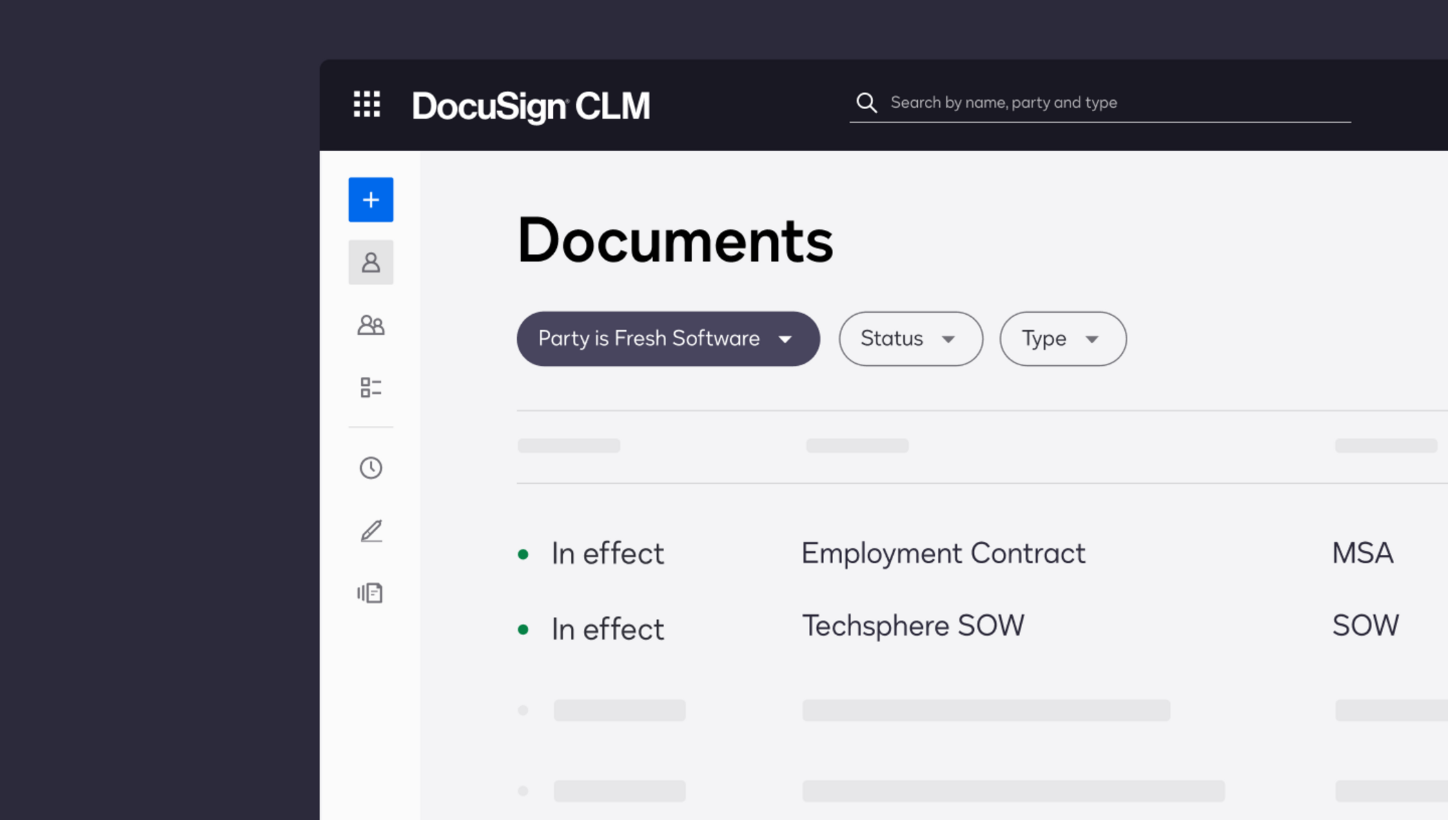 CLM product image showing all contracts in a centralized location